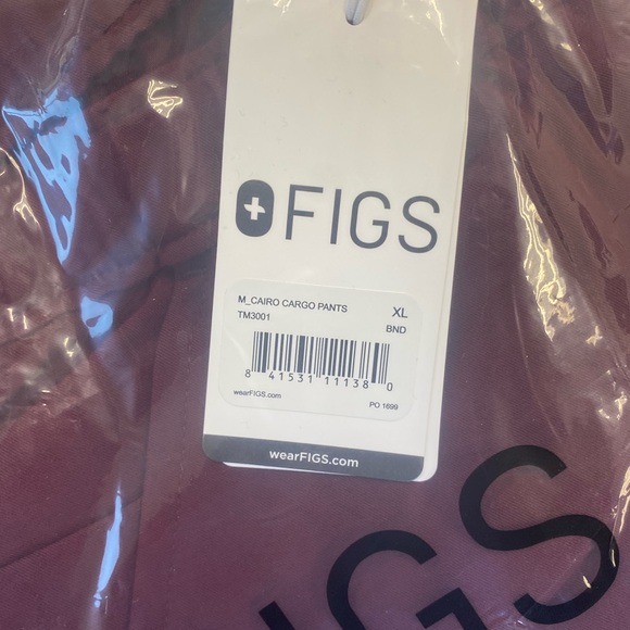 Men’s burgundy figs pants - Picture 2 of 4